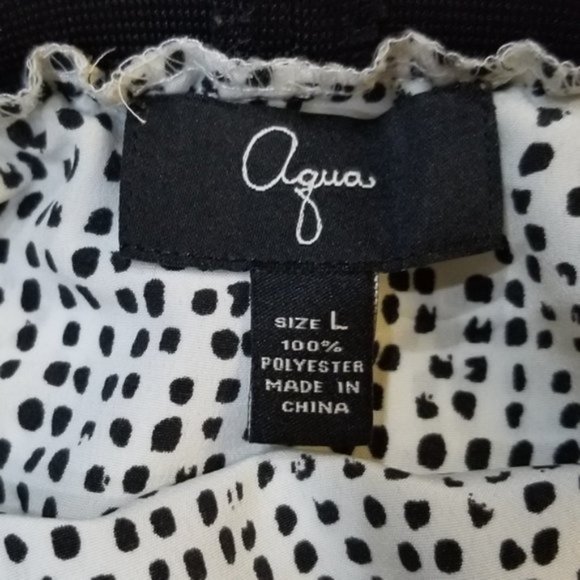 Aqua polka doted layered mini skirt size L (U8) - Picture 6 of 6